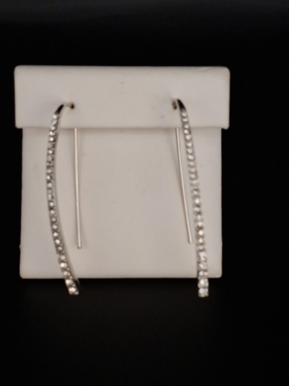GIVENCHY SILVER THREADER EARRINGS WITH RHINESTONES